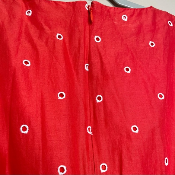 Boden Lucinda Broderie Eyelet Coral Red cotton midi dress size 8 Regular - Picture 4 of 8